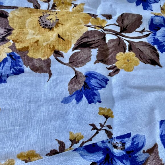 Reformation Belgium Linen Floral Midi Dress Josie Size 4 White Blue Slit - Picture 14 of 15